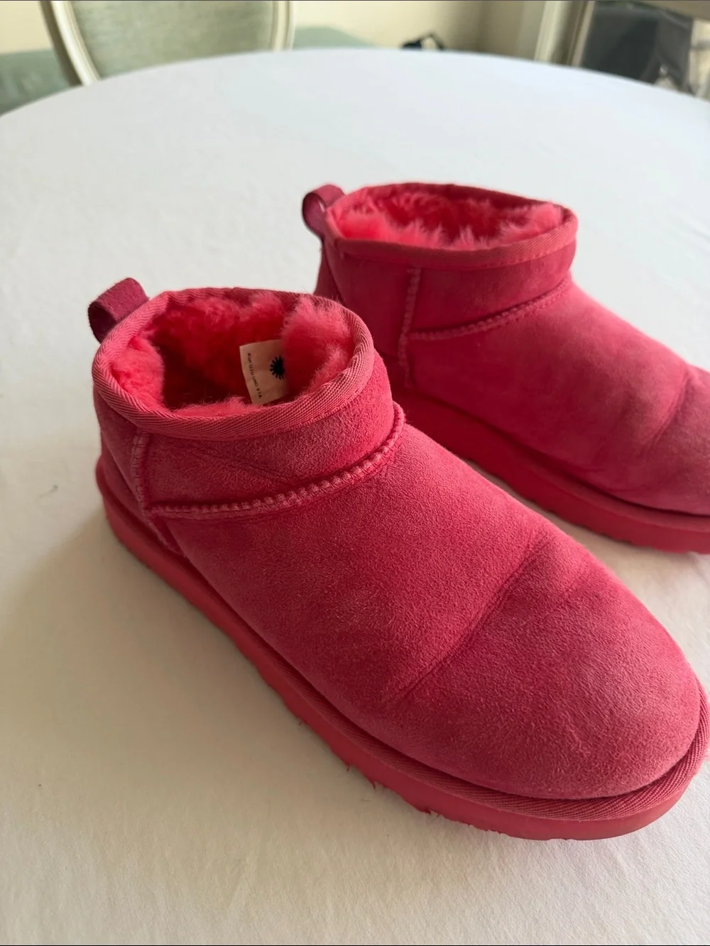 Ugg Plush Pink mini Shearling Slip-On Boots